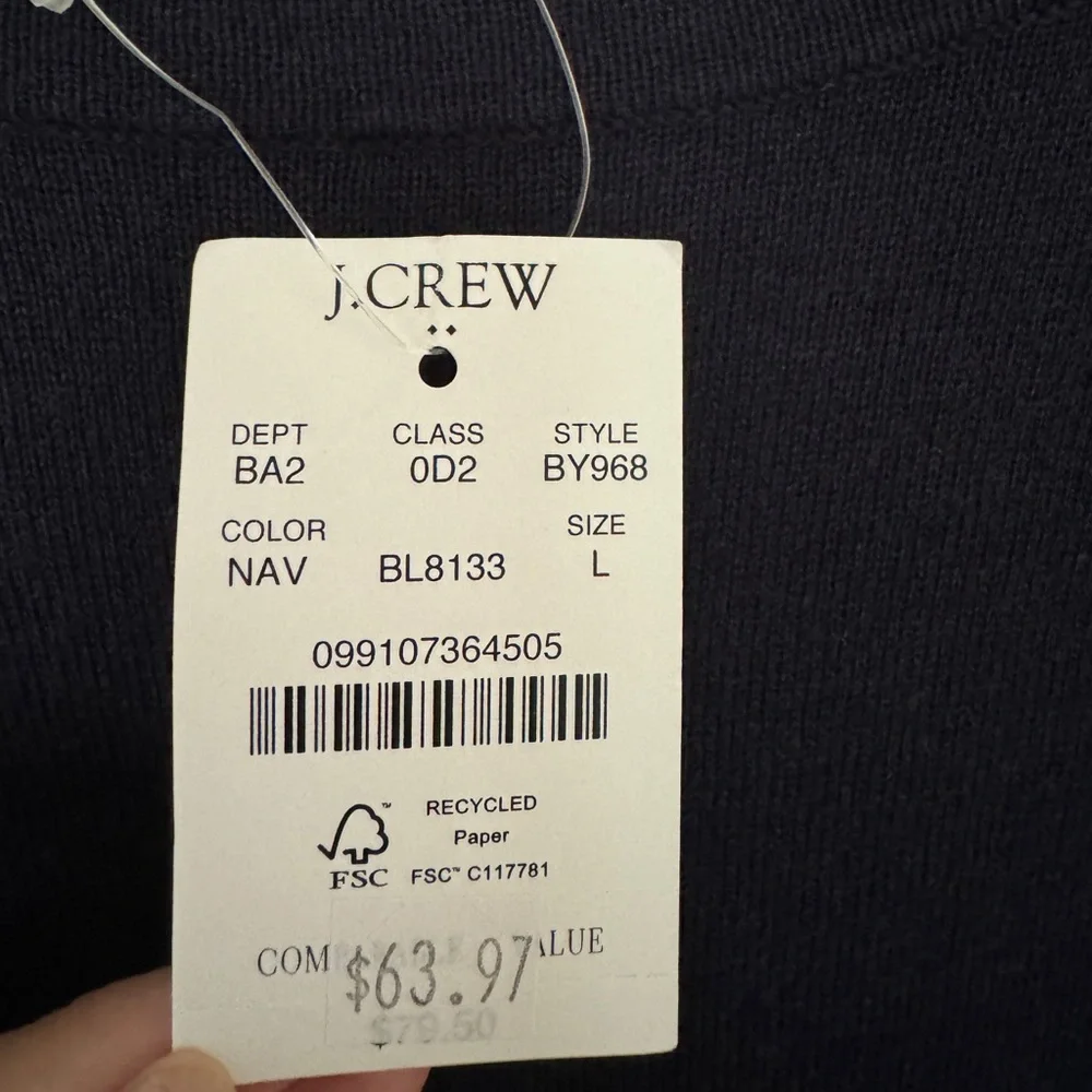 NWT J. Crew Summer Navy Knit Short Sleeve Shirt